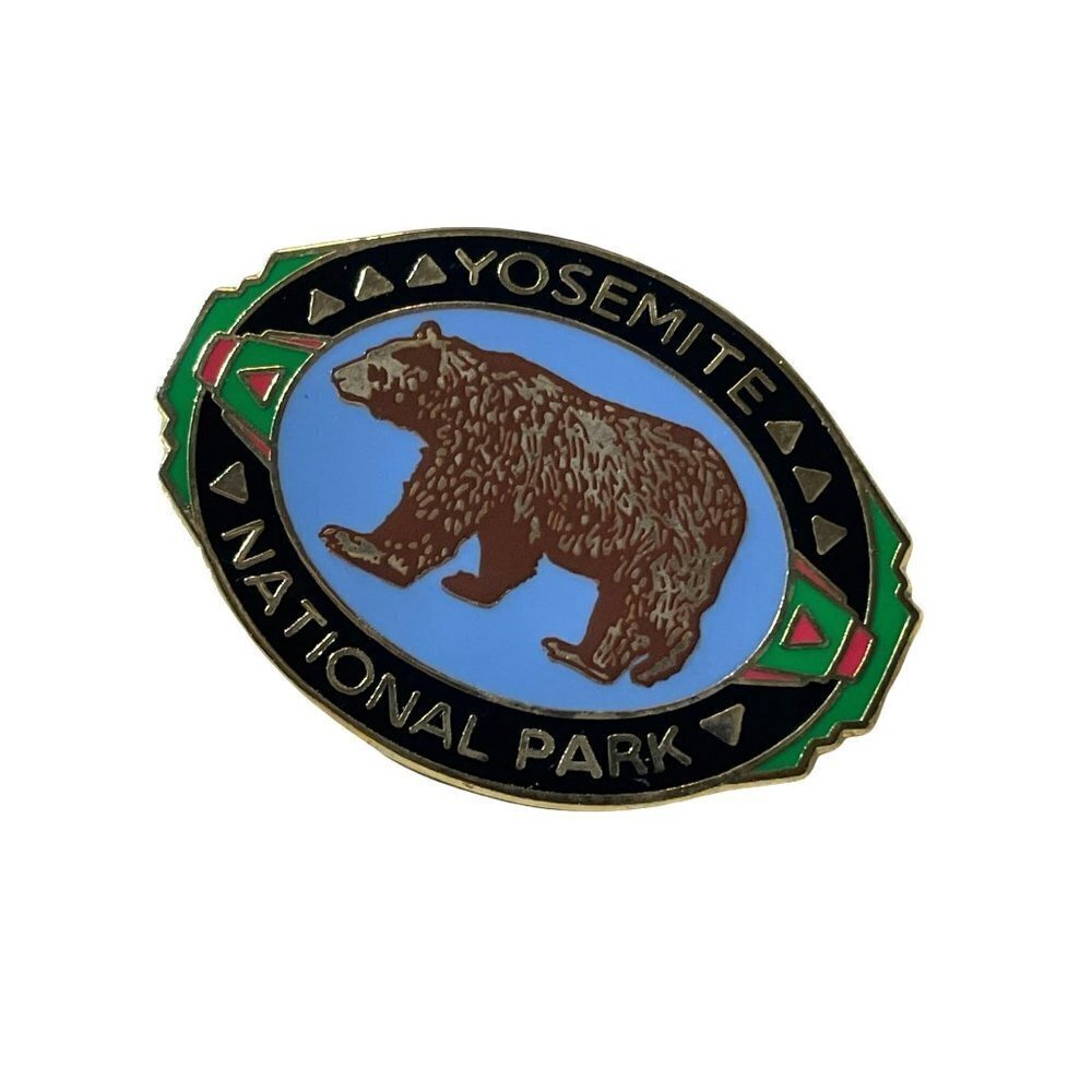 Pinback Hat Tie Shirt Lapel Yosemite National‎ Park Bear